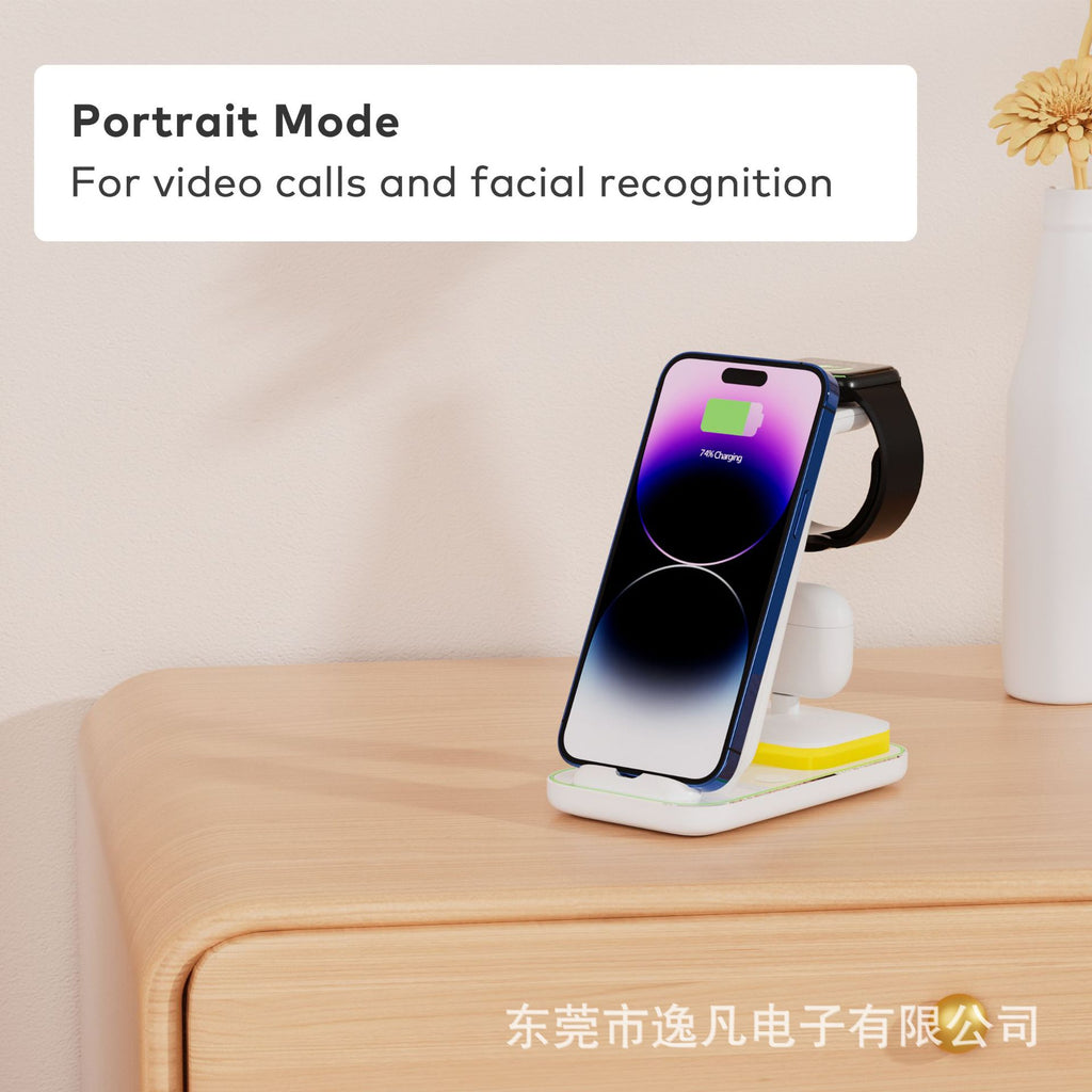 NovaCharge 15W Vertical Wireless Charger For Phone Watch And Headset - Fast Charge Stand With Universal Fit by Tech-Home Store