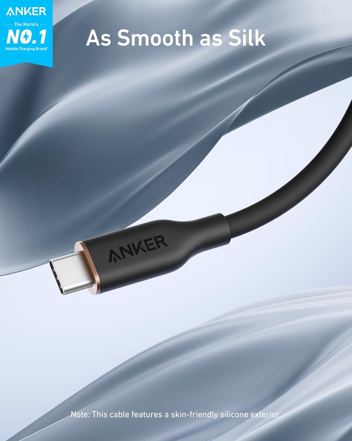 Anker 643 USB-C To USB-C Cable Flow Silicone - Soft-Touch Finish For Durable Daily Fast Charging by Anker