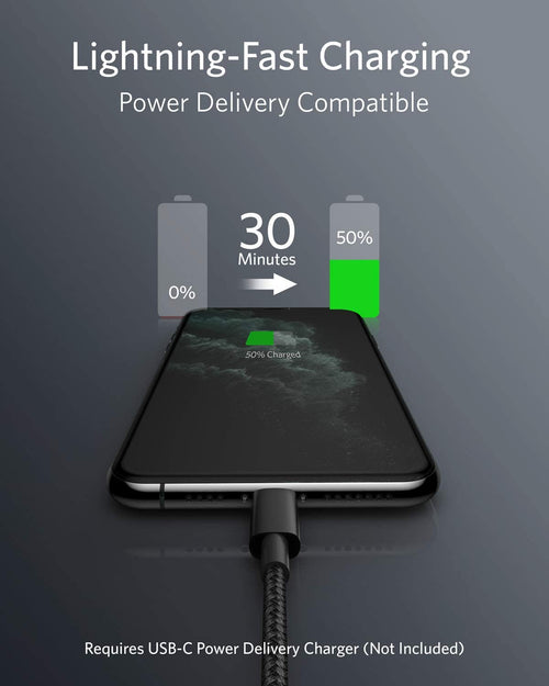 Anker 331 USB-C to Lightning Cable - Durable Fast Charging for iPhone On The Go Everyday by Anker