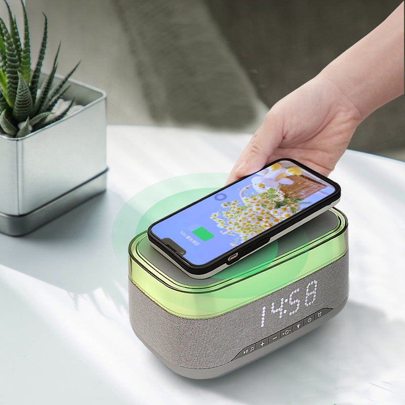 Intelligent Multifunctional Alarm Clock Bluetooth Speaker Wireless Charger Fast Charge Clock Atmosphere Night Light Home Decor by Anker