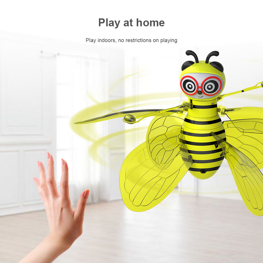Mini Flying Ball Bee Toys - Rc Infrared Induction Drone Helicopter With Shinning Gesture Sensing Bee Flying Vehicle by Anker