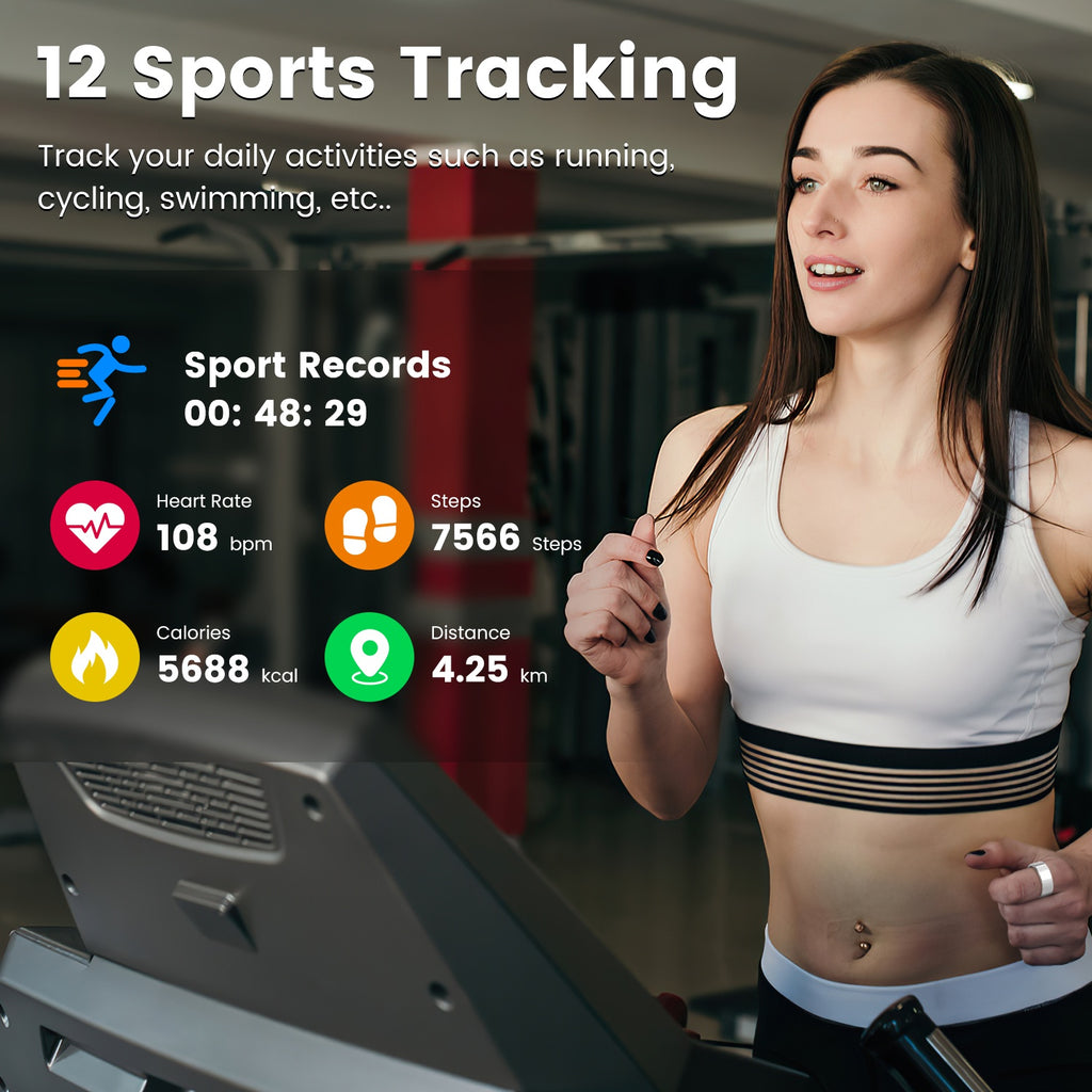 Smart Ring Health Tracker Fitness Sleep Stress HRV Tracker With Charging Case by Tech-Home Store