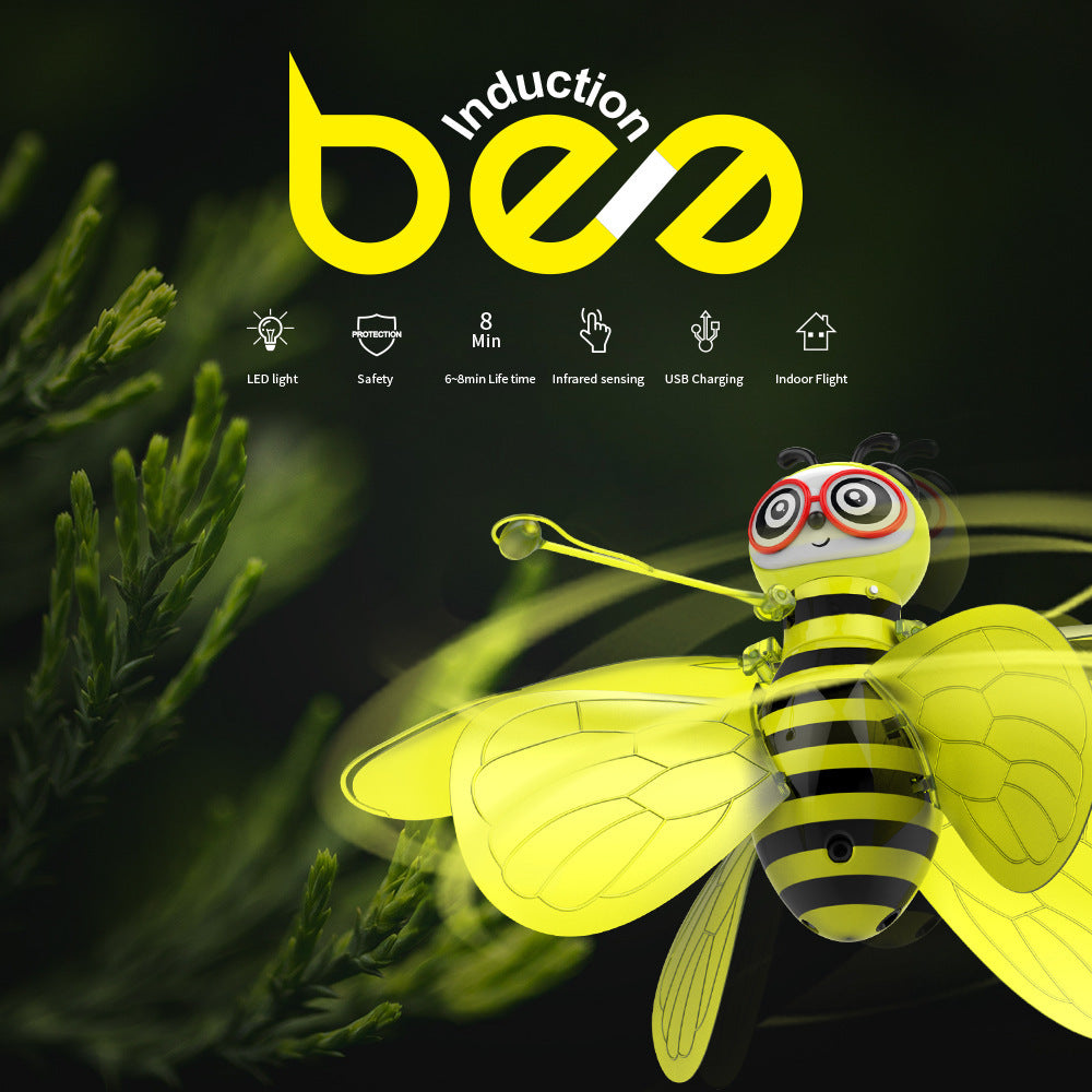 Mini Flying Ball Bee Toys - Rc Infrared Induction Drone Helicopter With Shinning Gesture Sensing Bee Flying Vehicle by Anker