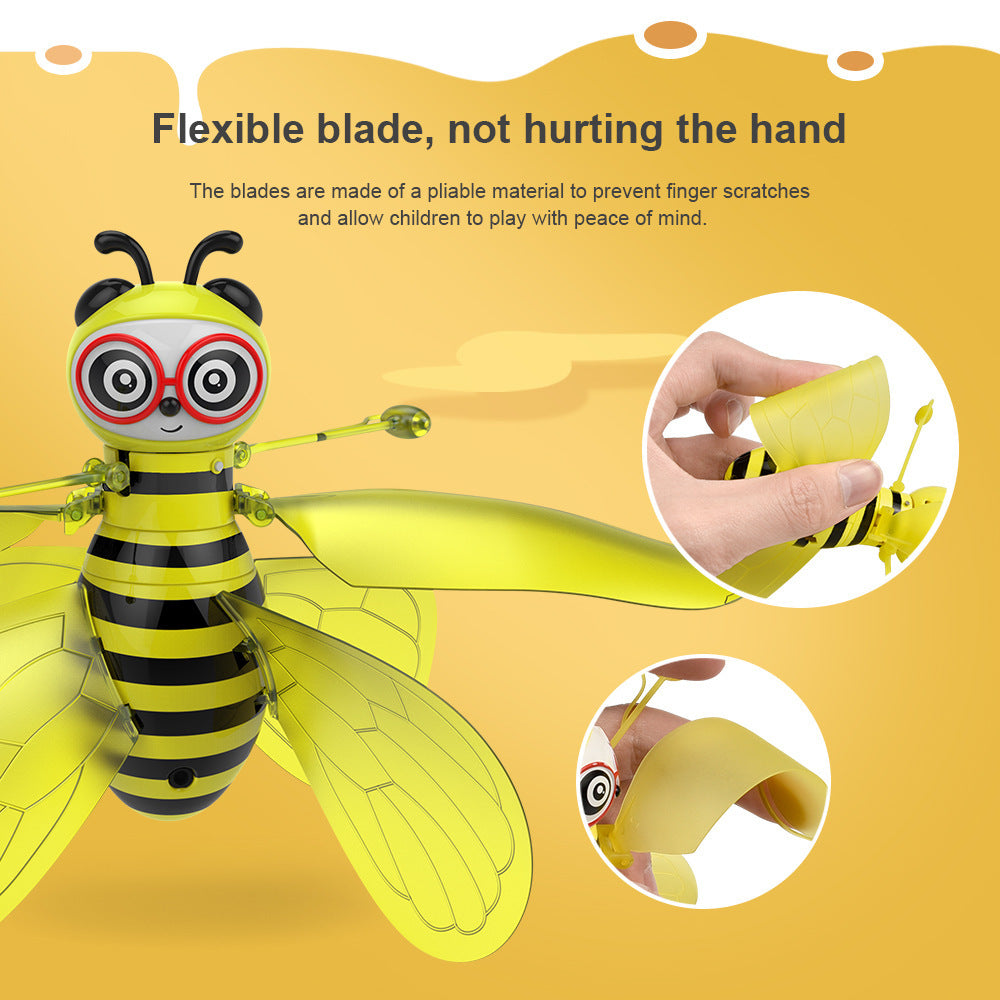 Mini Flying Ball Bee Toys - Rc Infrared Induction Drone Helicopter With Shinning Gesture Sensing Bee Flying Vehicle by Anker
