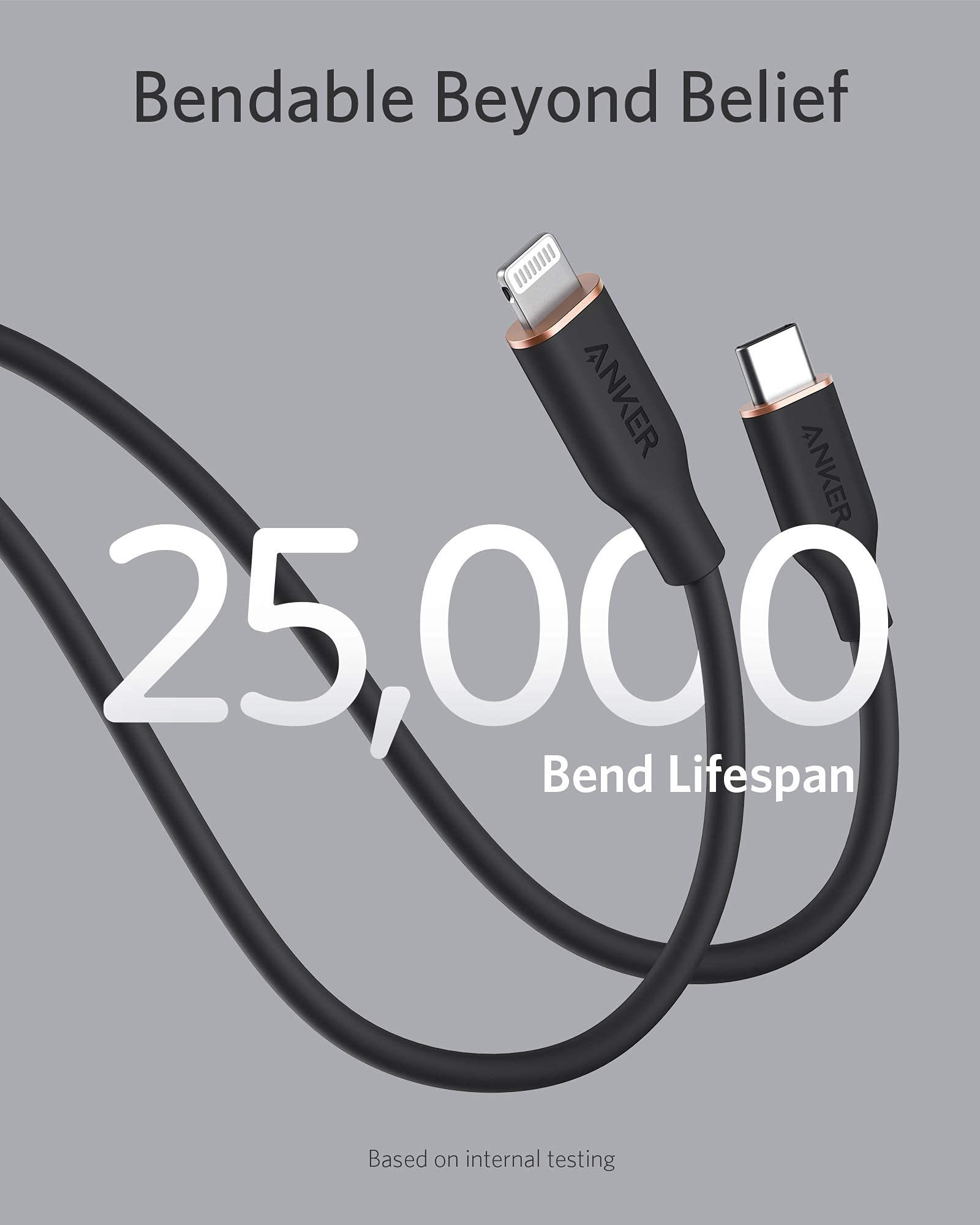 Anker 641 USB-C to Lightning Cable Flow Silicone - Soft Touch Durability and Fast Charging on the Go by Anker
