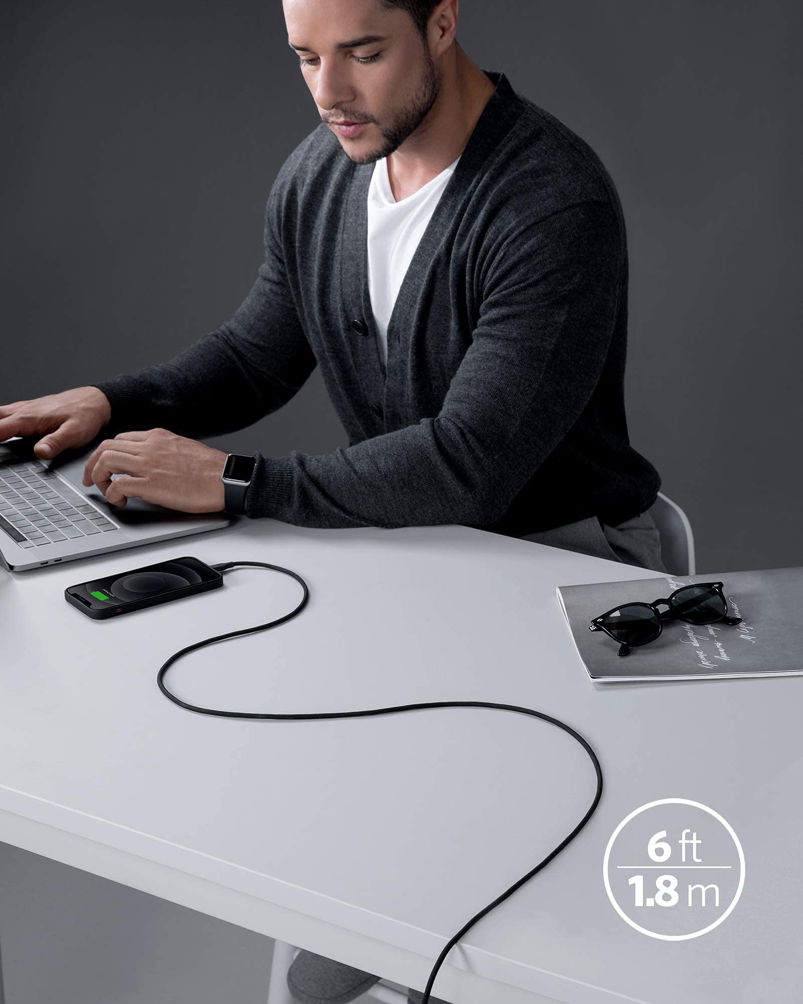 Anker 641 USB-C to Lightning Cable Flow Silicone - Soft Touch Durability and Fast Charging on the Go by Anker