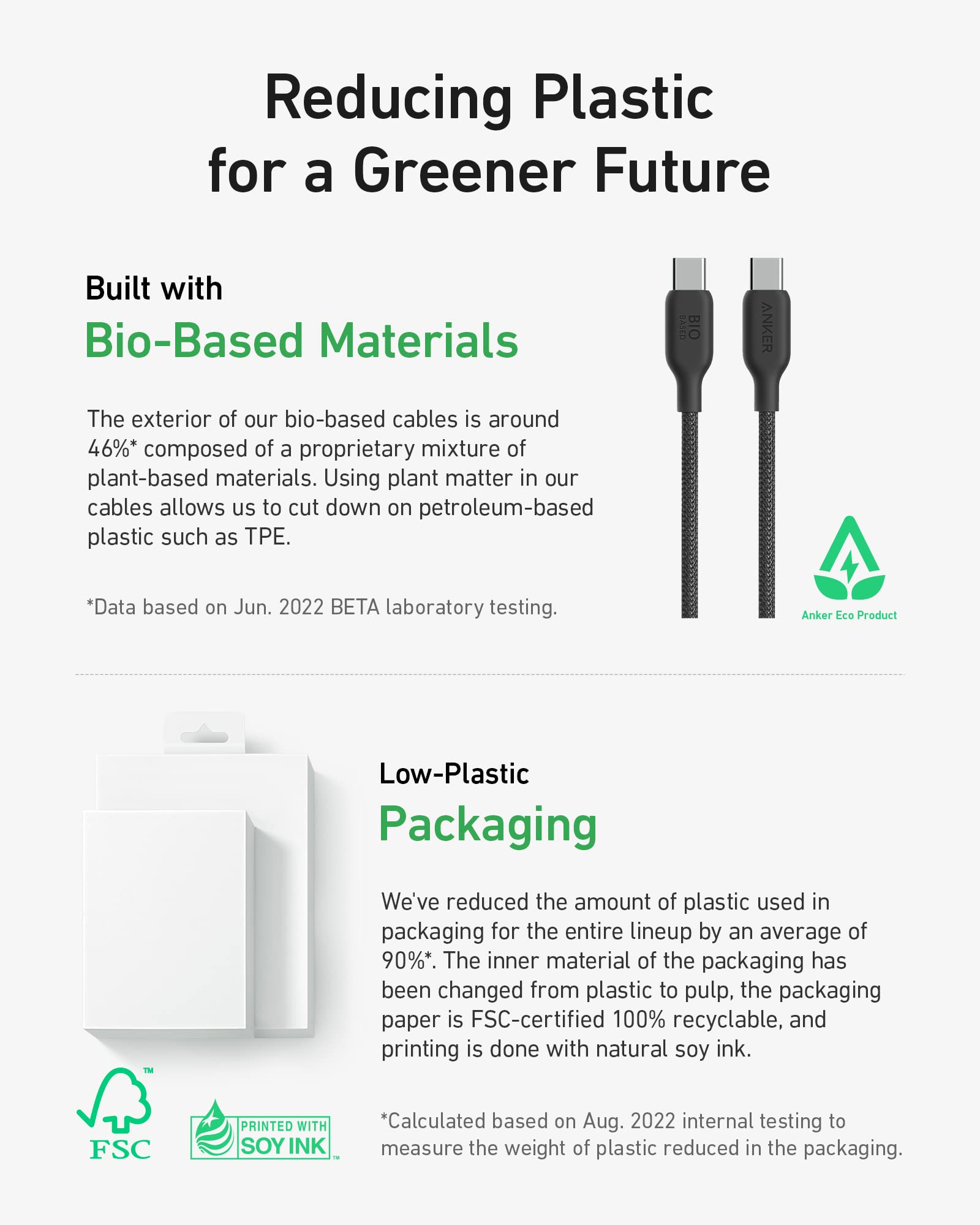 Anker 543 USB C To USB C Cable 240W PD - 10 Ft Bio Based Nylon Durability For Fast Charging And Everyday Use by Anker