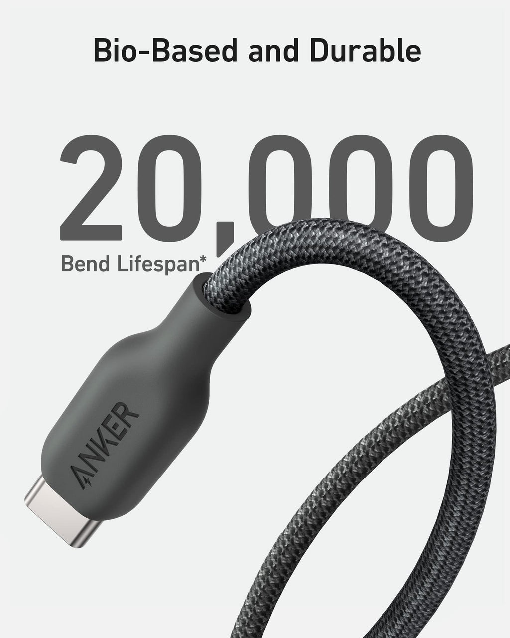 Anker 543 USB C To USB C Cable 240W PD - 10 Ft Bio Based Nylon Durability For Fast Charging And Everyday Use by Anker