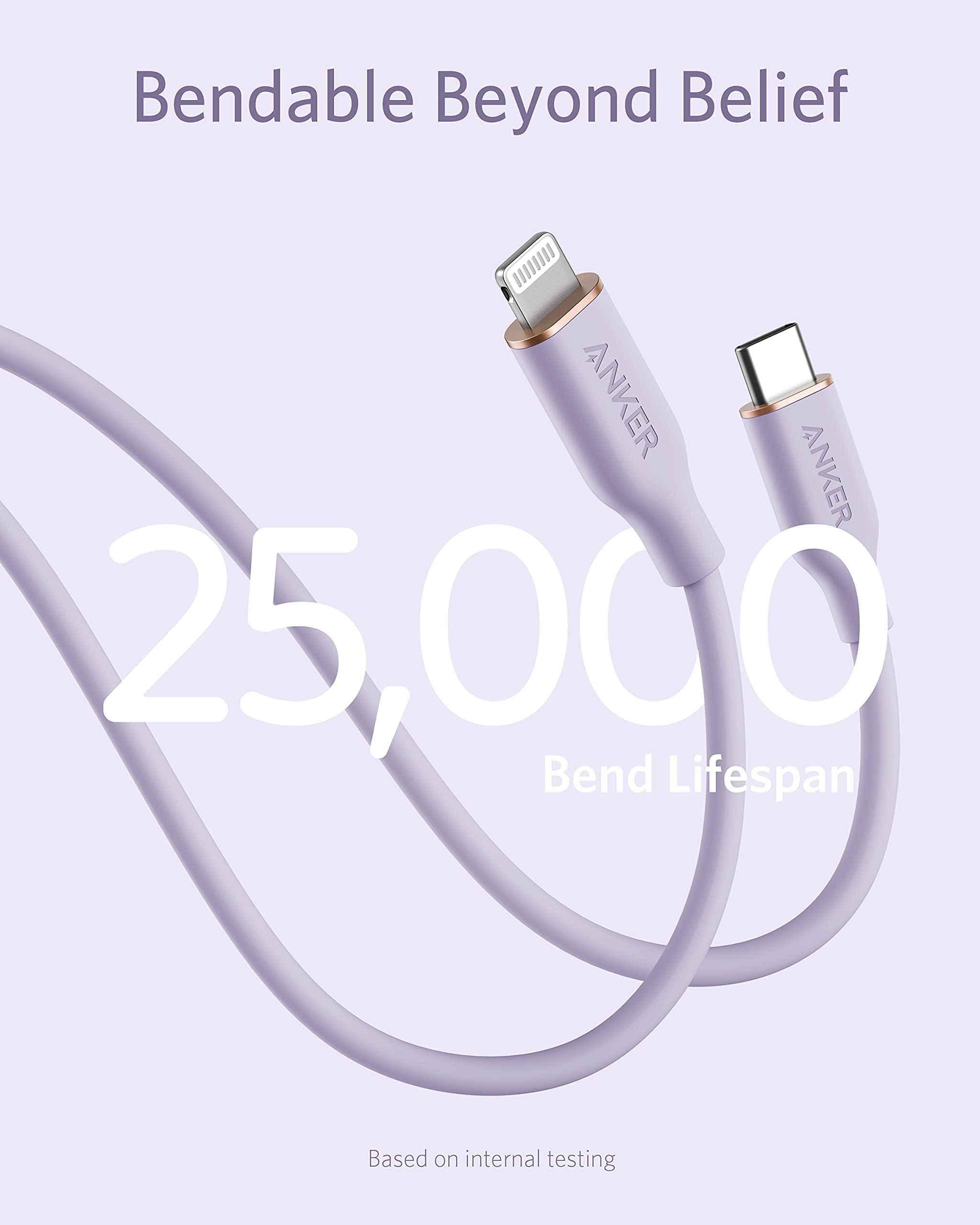 Anker 641 USB-C to Lightning Cable Flow Silicone - Soft Touch Durability and Fast Charging on the Go by Anker