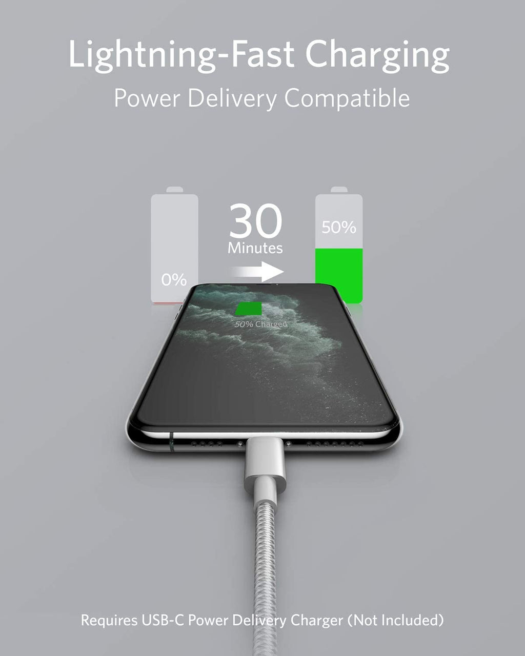 Anker 331 USB-C to Lightning Cable - Durable Fast Charging for iPhone On The Go Everyday by Anker