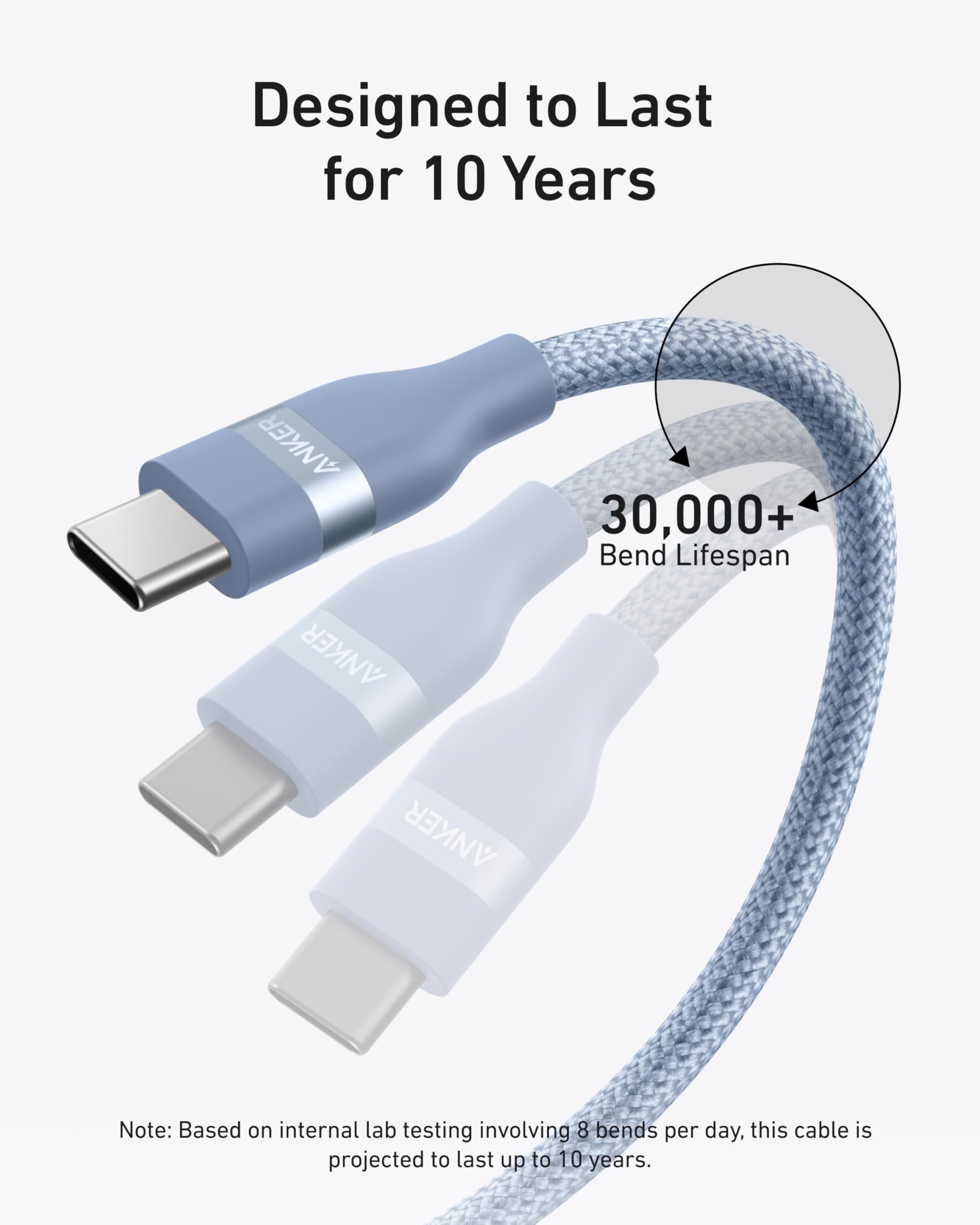 Anker USB-C To USB-C Cable 240W Upcycled Braided - Ultra Fast Charging For Laptops And Phones by Anker