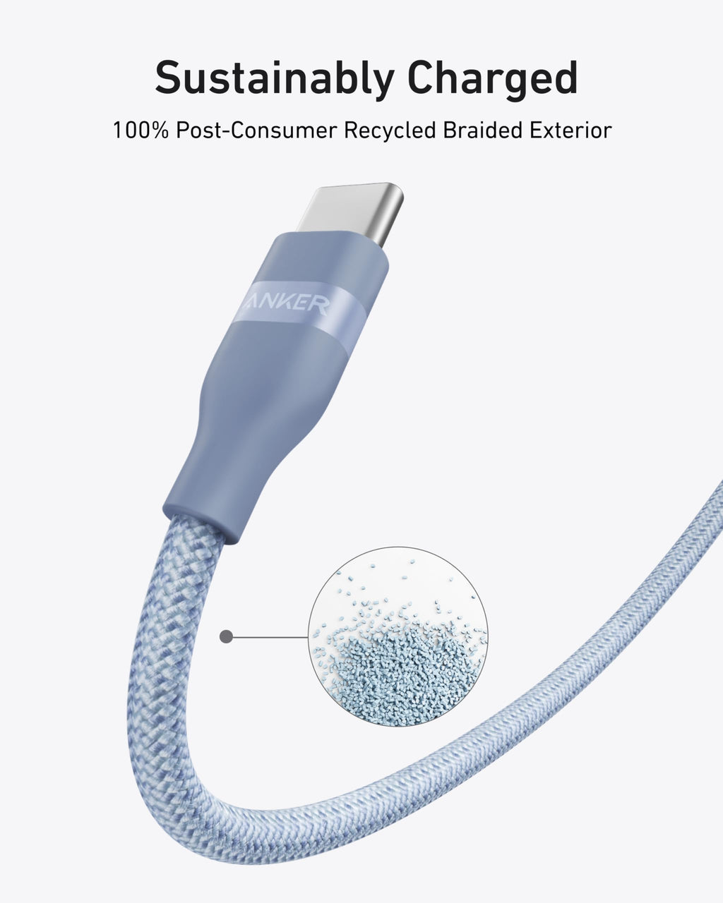 Anker USB-C To USB-C Cable 240W Upcycled Braided - Ultra Fast Charging For Laptops And Phones by Anker