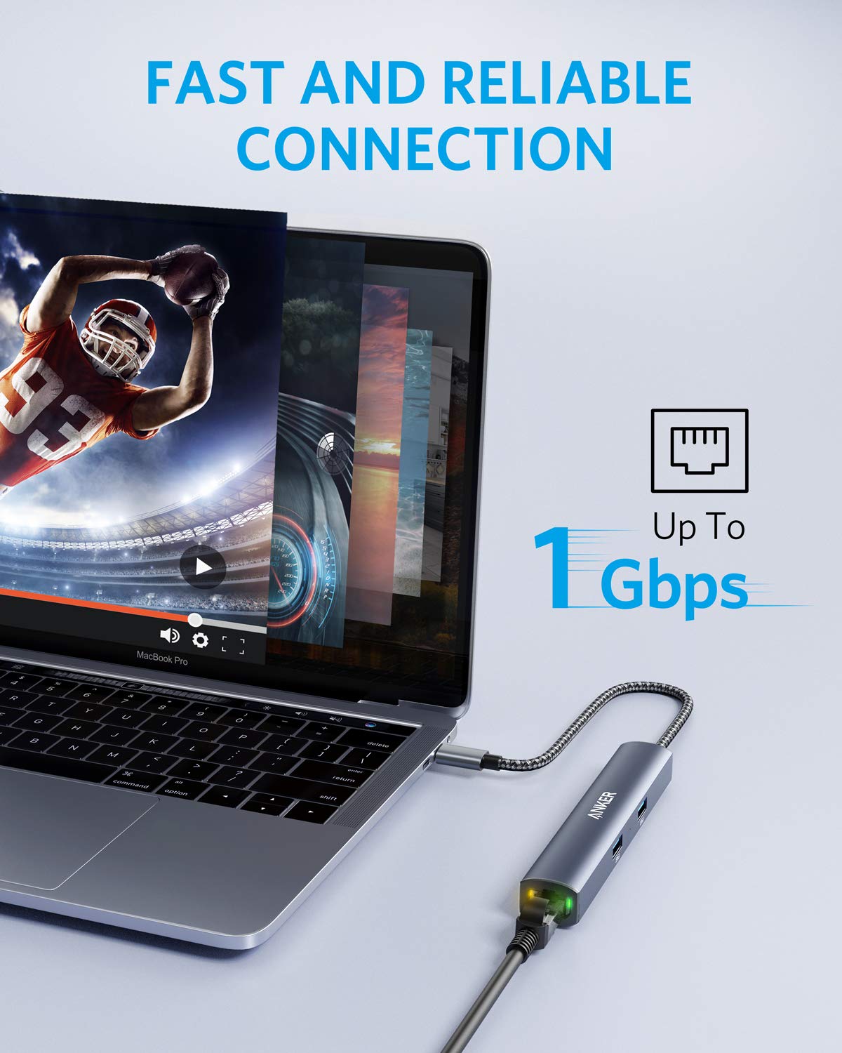 Anker 543 USB-C Hub 6-In-1 Slim - Compact USB-C Dock With Power Delivery, HDMI, Ethernet And USB-A Ports by Anker