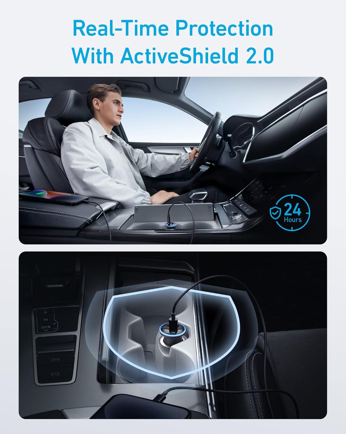 Anker 323 Car Charger 52.5W Fast Dual USB C Power Delivery For Two Devices On The Road by Anker