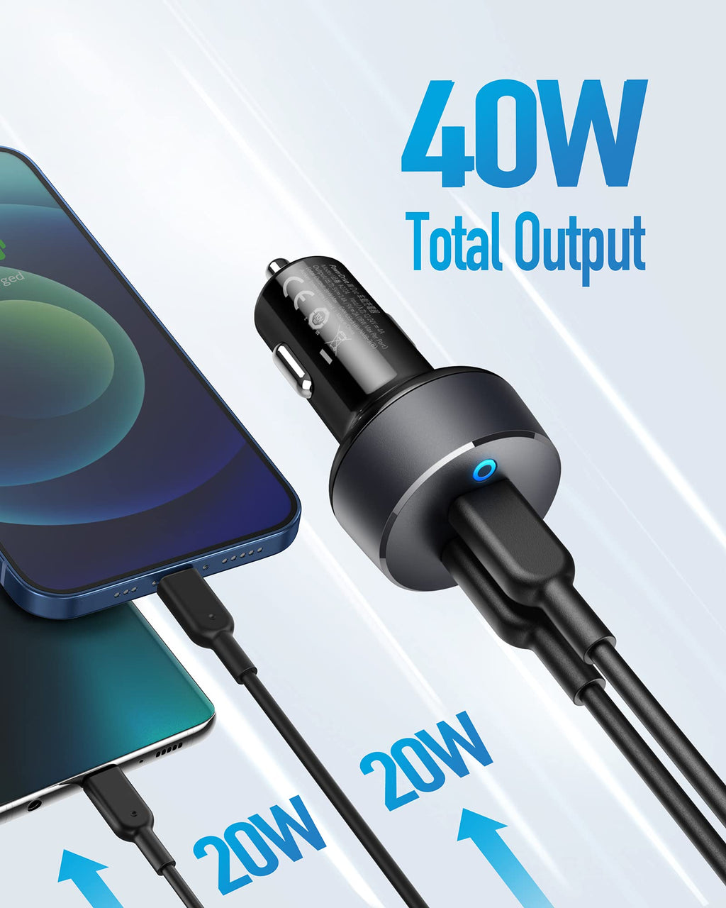 Anker PowerDrive III Duo USB-C Car Charger - Dual USB-C Ports For Fast, Safe Charging On Every Trip by Anker