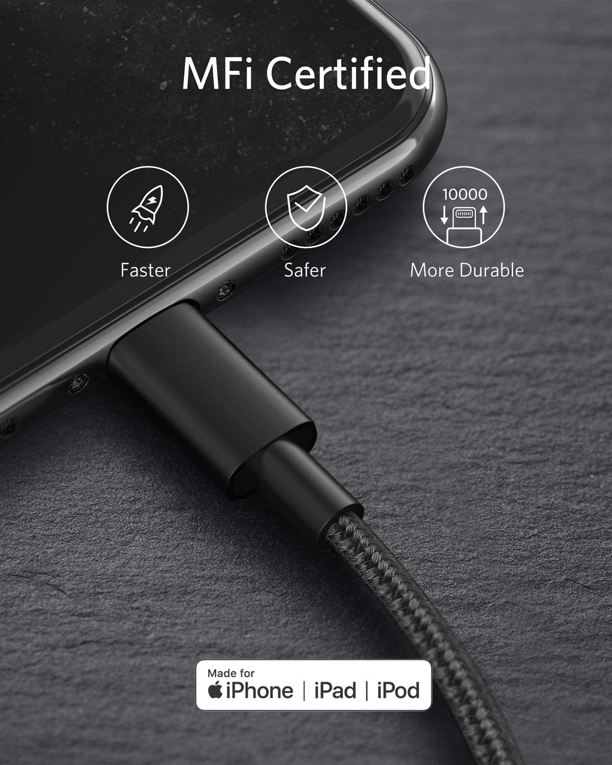 Anker 331 USB-C to Lightning Cable - Durable Fast Charging for iPhone On The Go Everyday by Anker
