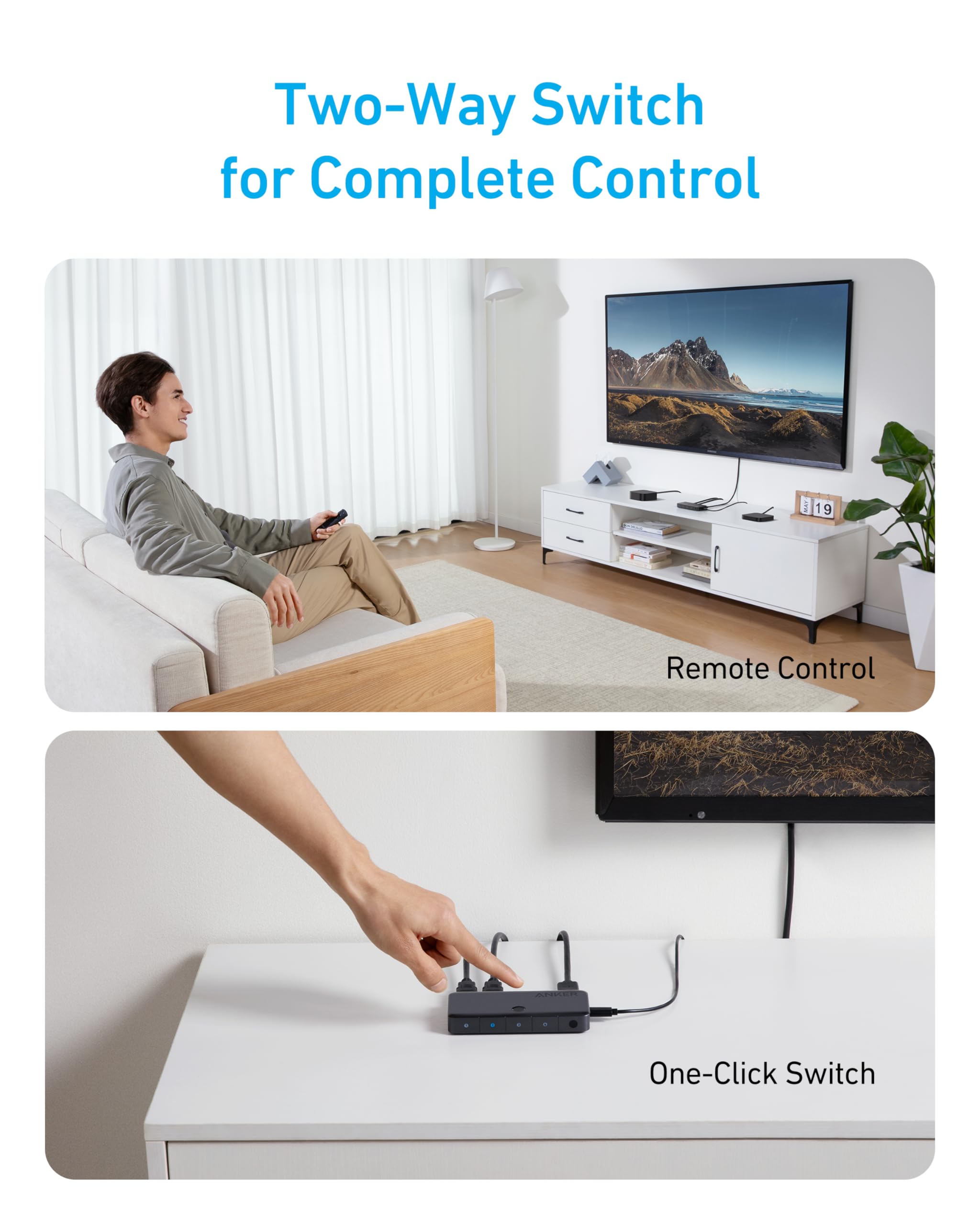 Anker HDMI Switch 4 In 1 Out 4K HDMI - Centralize Four Sources For Seamless Home Theater by Anker