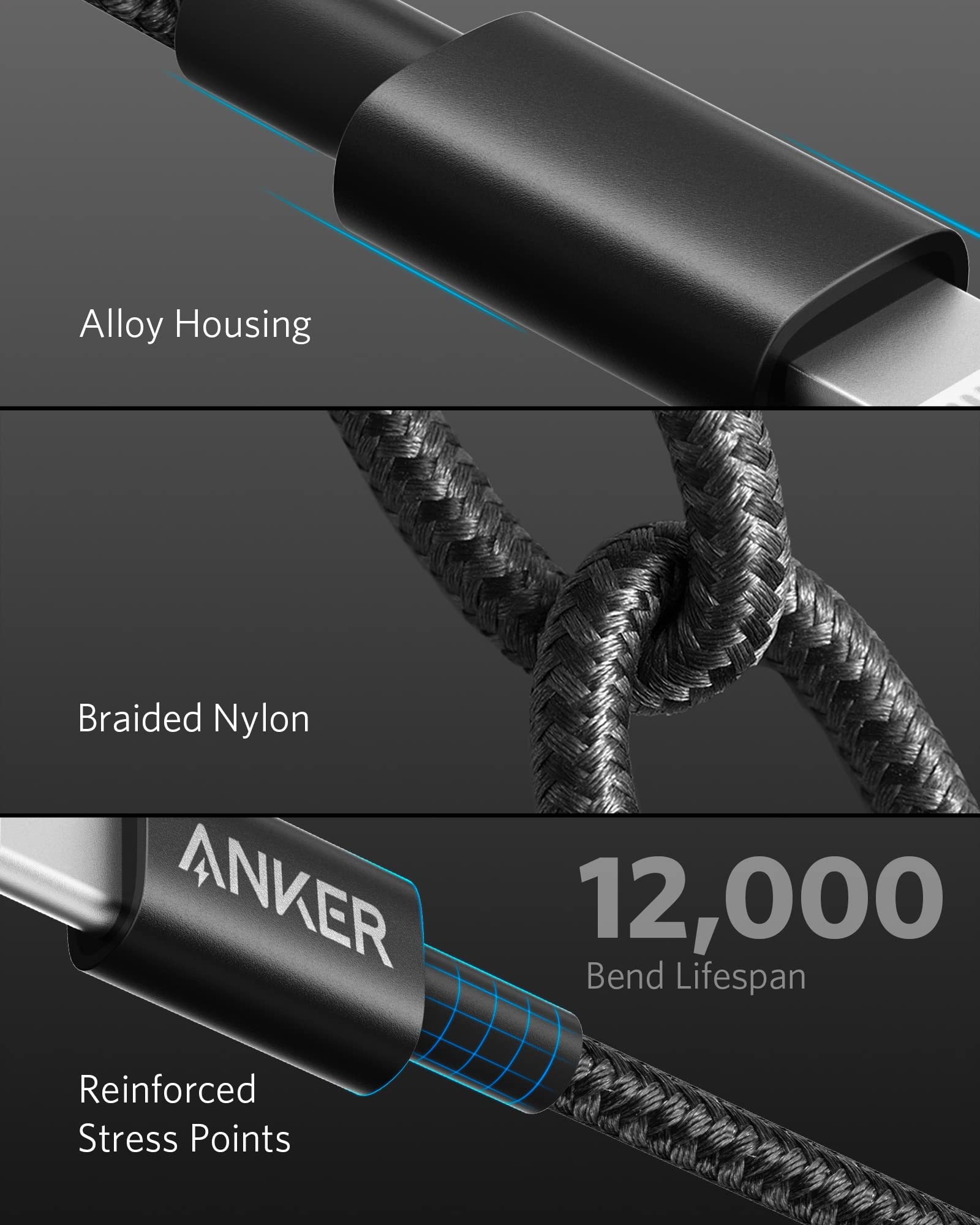 Anker 331 USB-C to Lightning Cable - Durable Fast Charging for iPhone On The Go Everyday by Anker