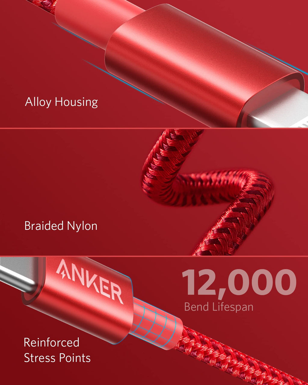 Anker 331 USB-C to Lightning Cable - Durable Fast Charging for iPhone On The Go Everyday by Anker