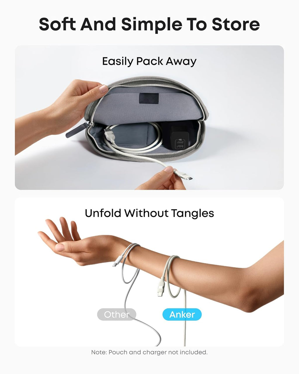 Anker USB A to USB C Cable - Upcycled Braided Design for Reliable Charging with 3 ft or 6 ft Lengths by Anker