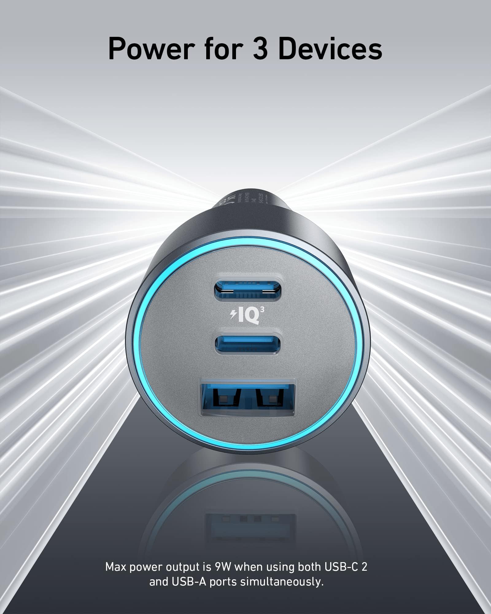 Anker 535 Car Charger - 67W Fast USB C Power For Up To Three Devices On The Go Travel Ready And Compact by Anker