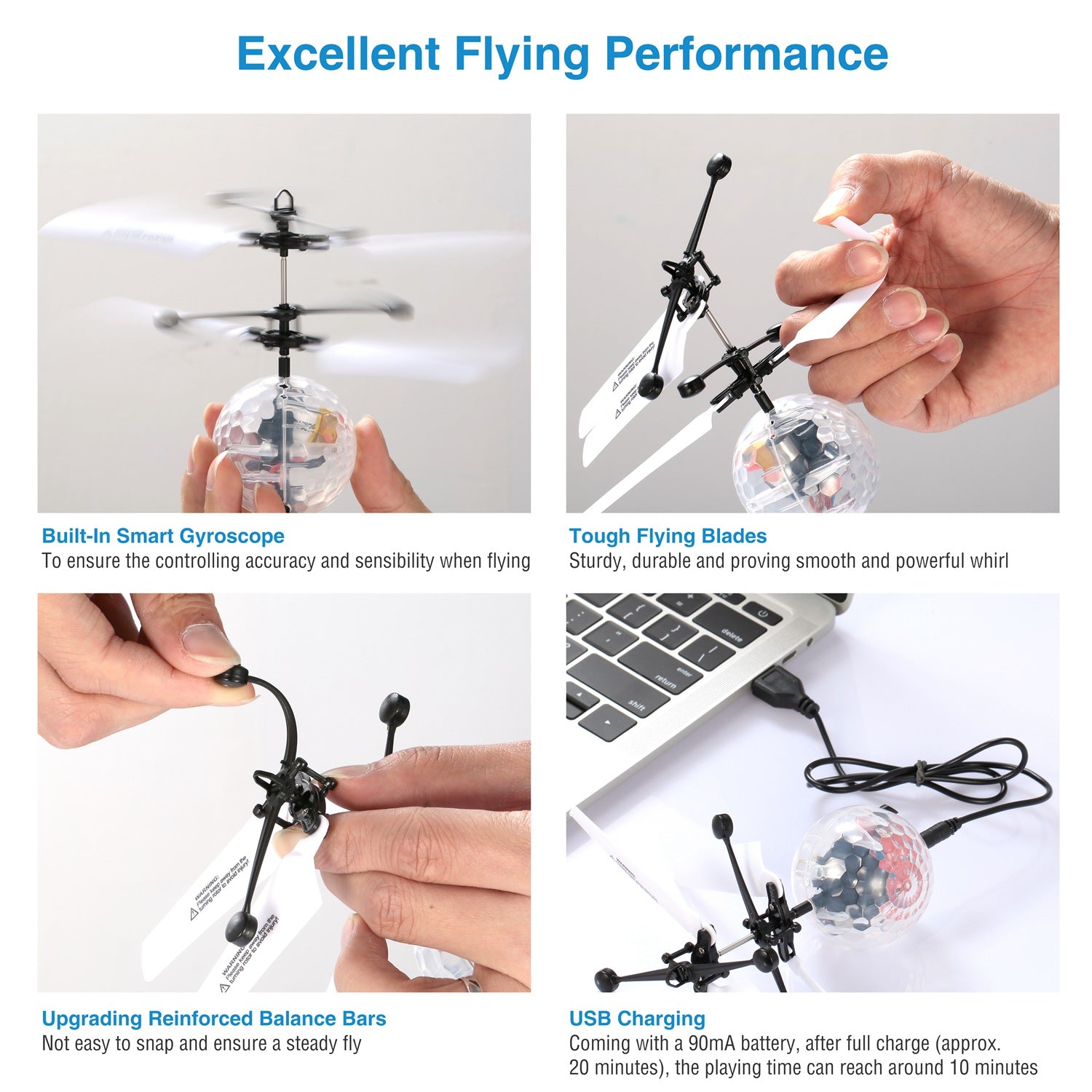 RC Flying Balls Electric Infrared Induction Drone Helicopter Ball LED Light Kids Flying Toy by Tech-Home Store