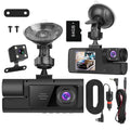 WiFi FHD 1080P Car Dash Cam 3 Channels Front Rear Inside Dash Camera With Loop Recording Reversing Visual 170° Wide Angle 64G Card Included by Tech-Home Store