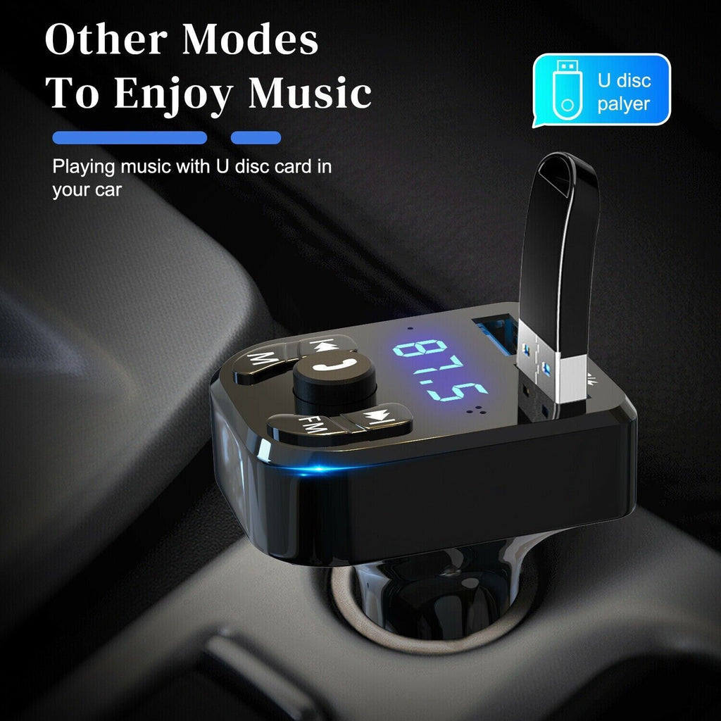 Wireless Car Bluetooth FM Transmitter MP3 Audio USB Charger Adapter Handsfree by Tech-Home Store