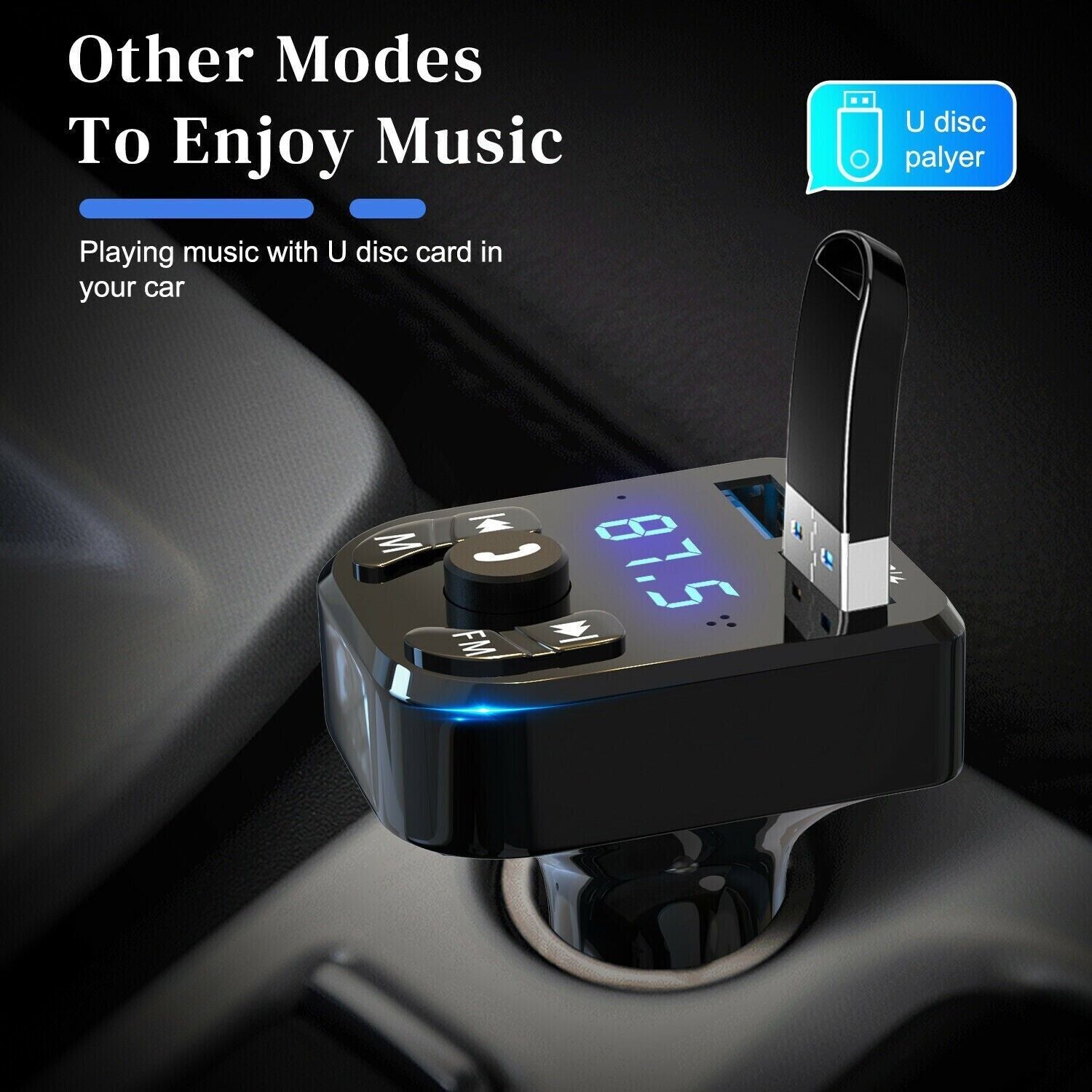 Wireless Car Bluetooth FM Transmitter MP3 Audio USB Charger Adapter Handsfree by Tech-Home Store