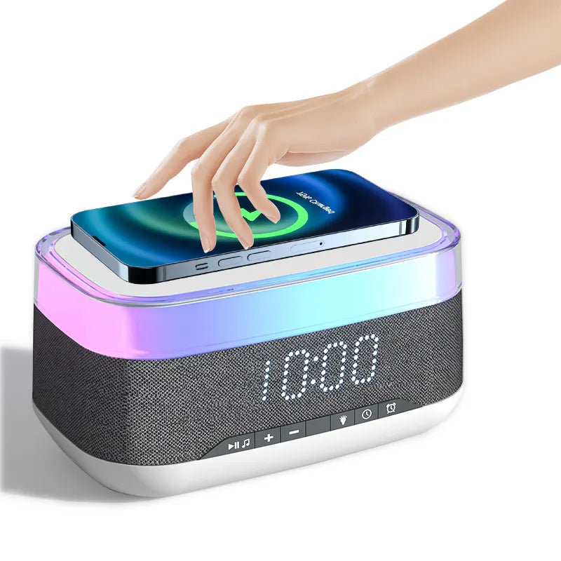 Intelligent Multifunctional Alarm Clock Bluetooth Speaker Wireless Charger Fast Charge Clock Atmosphere Night Light Home Decor by Anker
