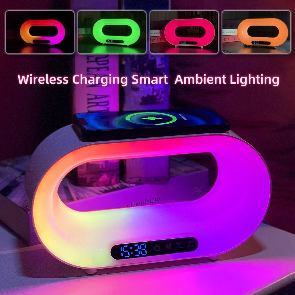 3 In 1 LED Night Light With Smart Multifunctional Wireless Charger Alarm Clock by Tech-Home Store
