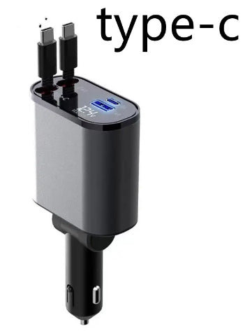 Metal Car Charger 100W Super Fast Charging Car Cigarette Lighter USB And TYPE-C Adapter by Tech-Home Store