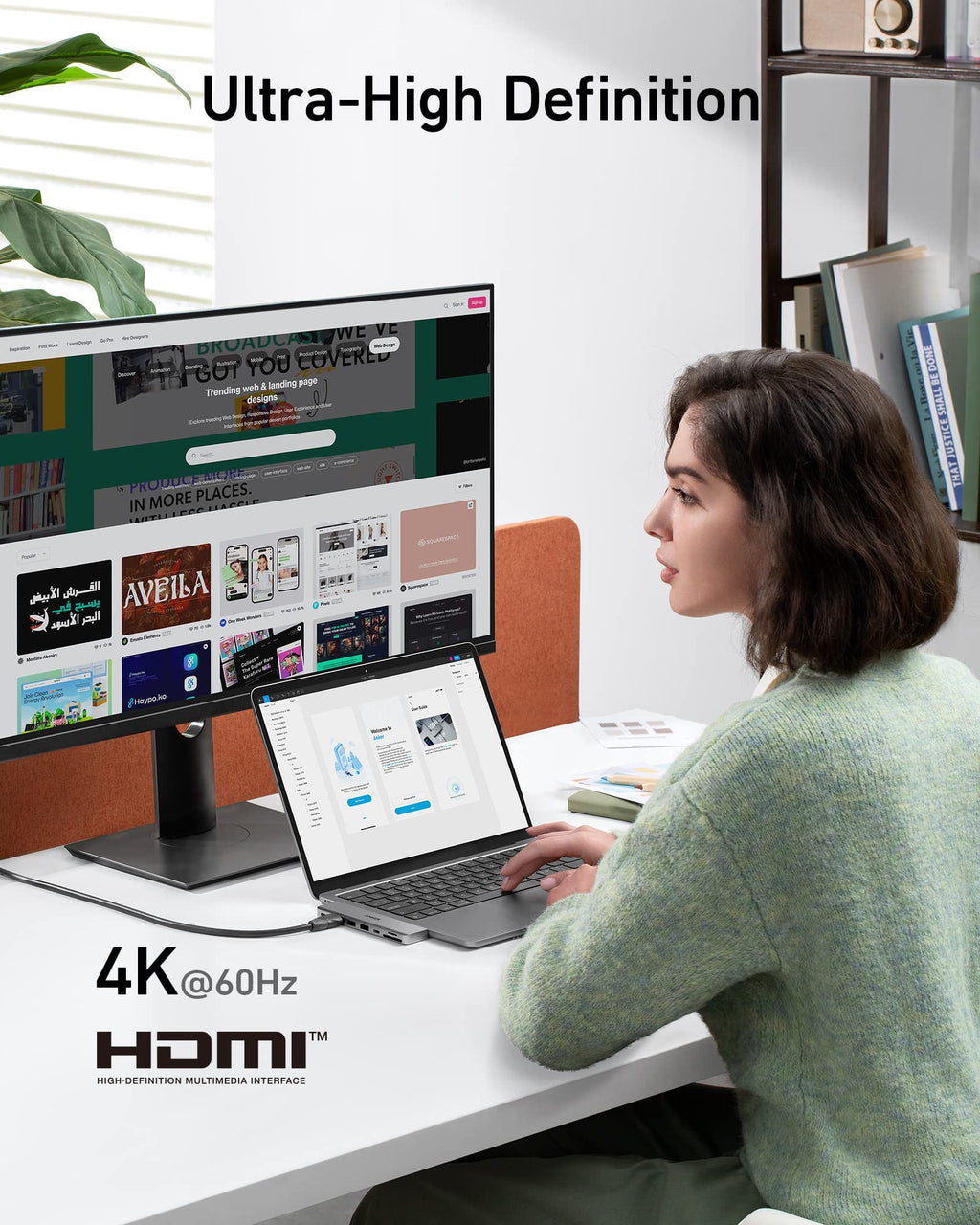 Anker 547 USB-C Hub 7-In-2 For MacBook - MagSafe Slot Friendly Compact Docking Hub by Anker
