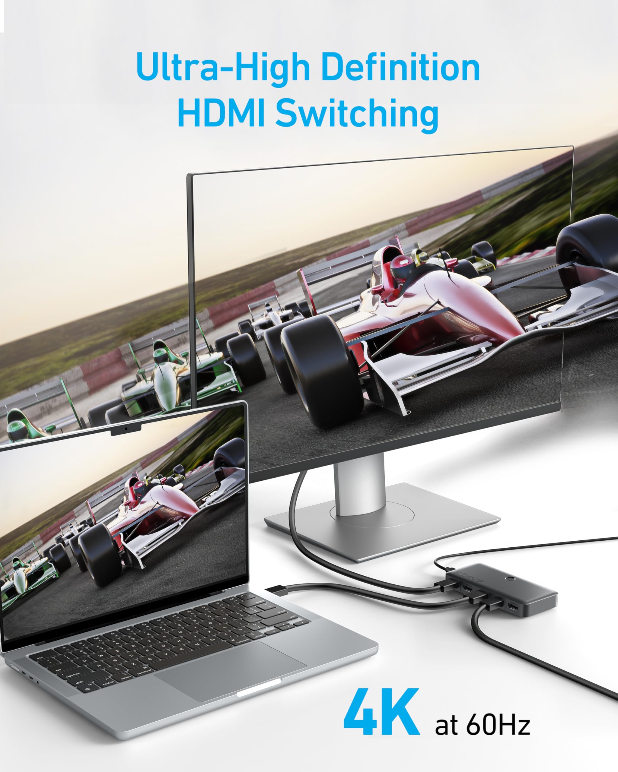 Anker HDMI Switch 4 In 1 Out 4K HDMI - Centralize Four Sources For Seamless Home Theater by Anker