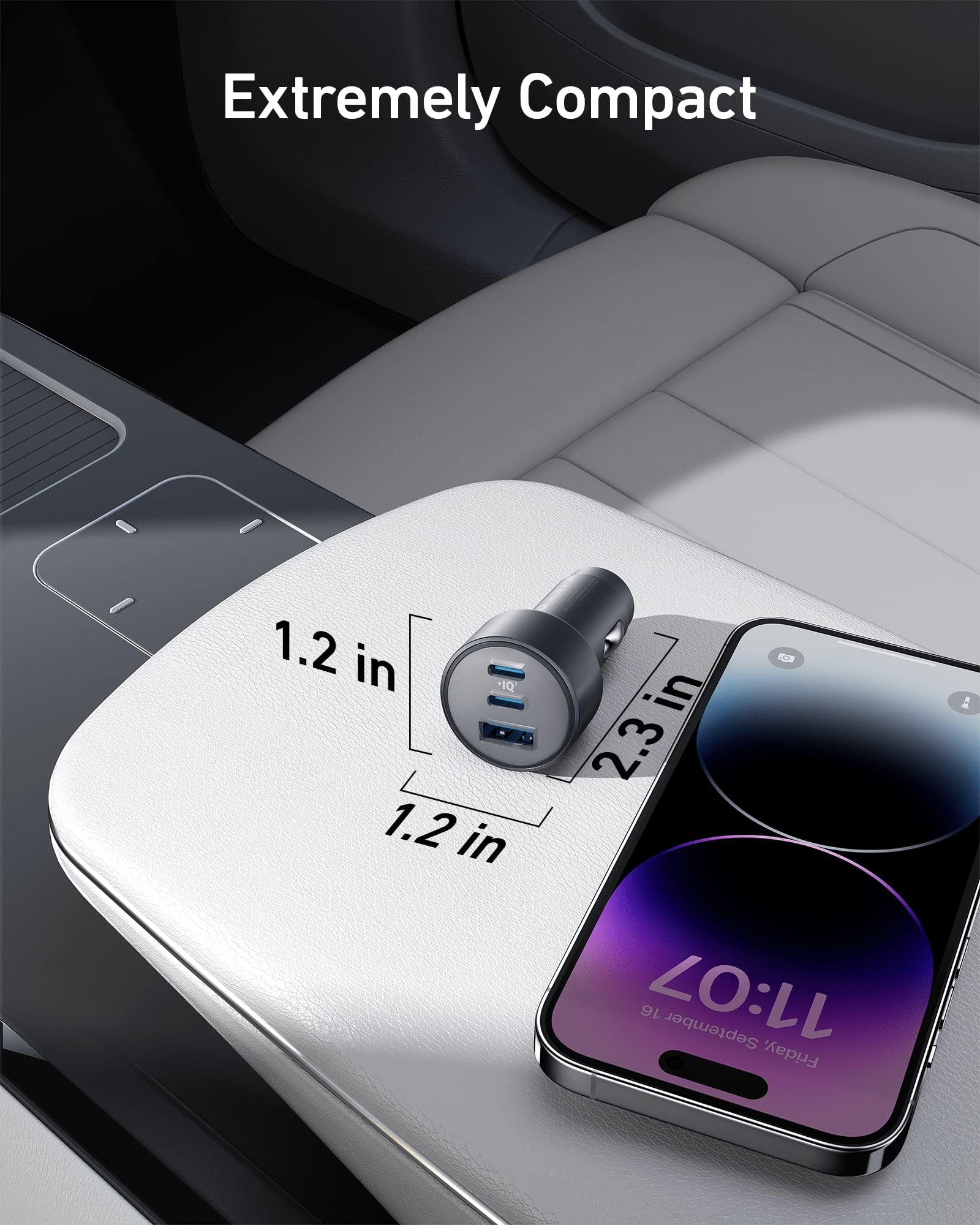 Anker 535 Car Charger - 67W Fast USB C Power For Up To Three Devices On The Go Travel Ready And Compact by Anker