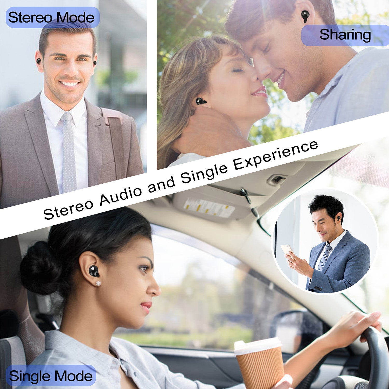TWS True Wireless V4.2 Earbuds IPX4 In-ear Stereo Earphone Hands-free Deep Bass Earpiece With Mic Magnetic Charging Case 30Hrs Single Earbud Work Time Driving Business by Tech-Home Store