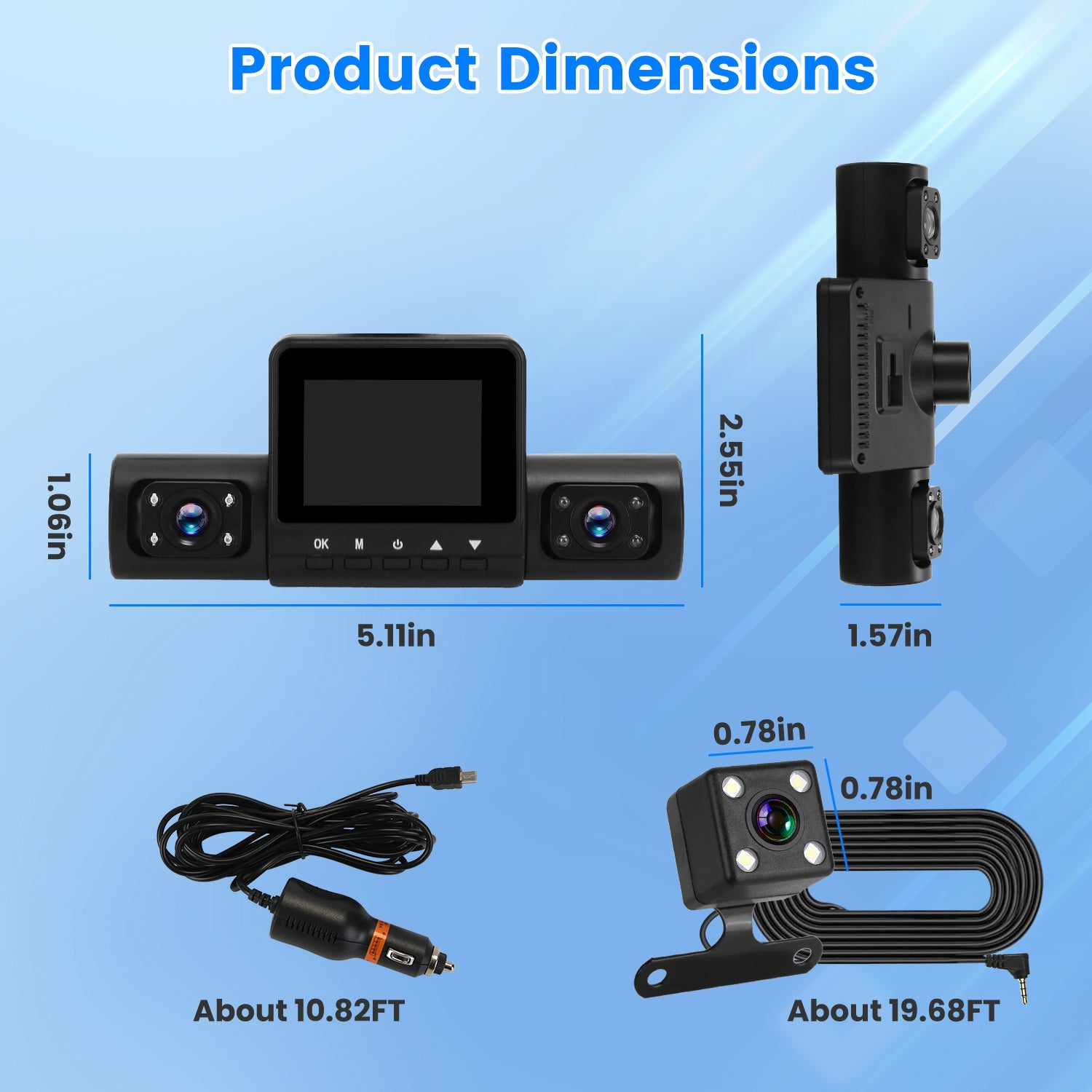 360 Degree View FHD 4 Channel Dash Cam 1080P Front 480P Rear Left Right Inside Dash Camera With IR Night Vision Loop Recording Motion Detection Free 32GB MMC Card by Tech-Home Store