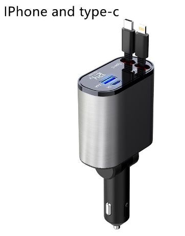 Metal Car Charger 100W Super Fast Charging Car Cigarette Lighter USB And TYPE-C Adapter by Tech-Home Store