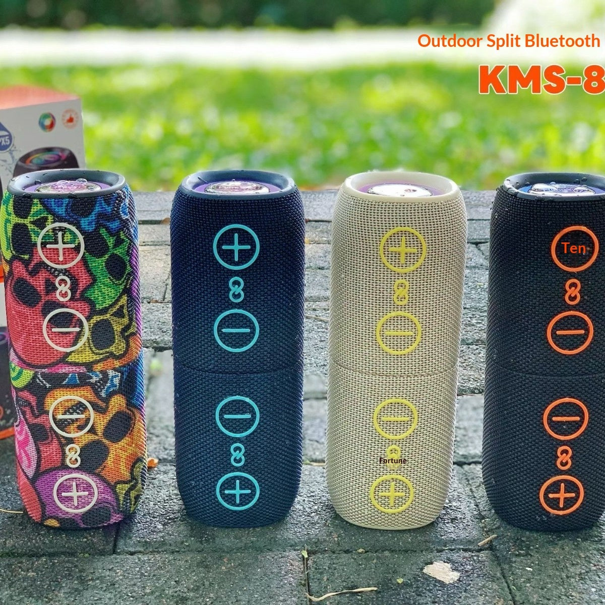Two-in-one Split-unit Audio System Detachable Cylindrical Bluetooth Speaker With Dazzling Colorful Subwoofer by Tech-Home Store