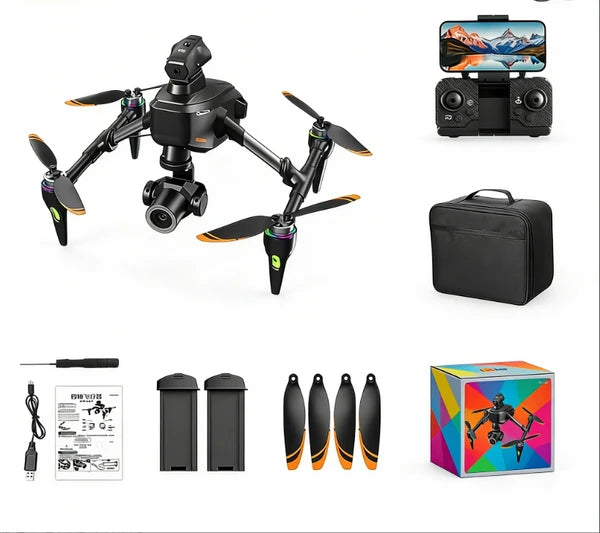 H34 High-definition Aerial Photography Drone (brushless Version) Electrically Adjustable Dual Lenses 360° Obstacle Avoidance System, Bidirectional Electric Stabilization Control System (2 E by Tech-Home Store