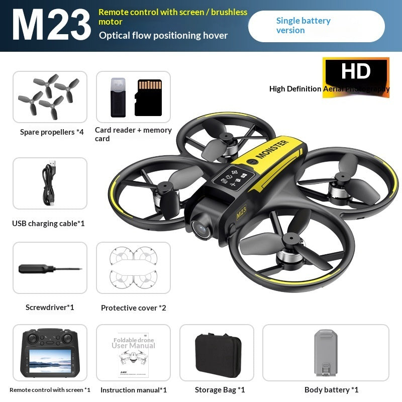 AeroTech M23 Brushless FPV Drone With Screen HD Aerial Photography Compact Quadcopter - 180 Degree HD Camera by Tech-Home Store