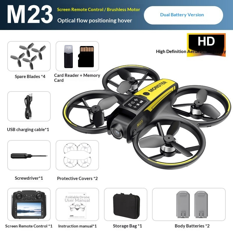 AeroTech M23 Brushless FPV Drone With Screen HD Aerial Photography Compact Quadcopter - 180 Degree HD Camera by Tech-Home Store