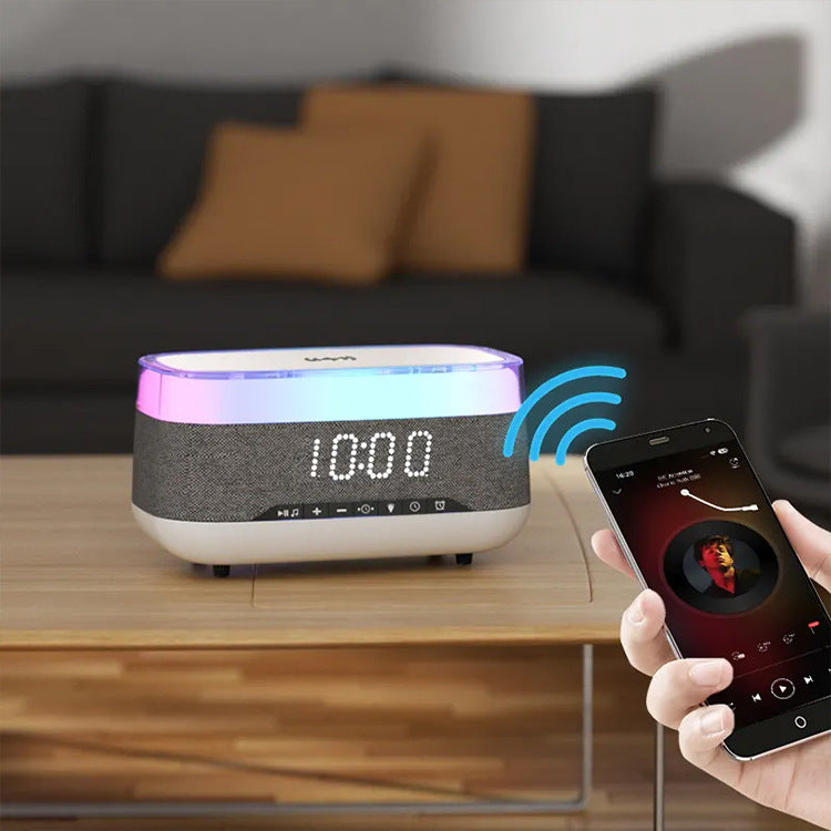 Intelligent Multifunctional Alarm Clock Bluetooth Speaker Wireless Charger Fast Charge Clock Atmosphere Night Light Home Decor by Anker