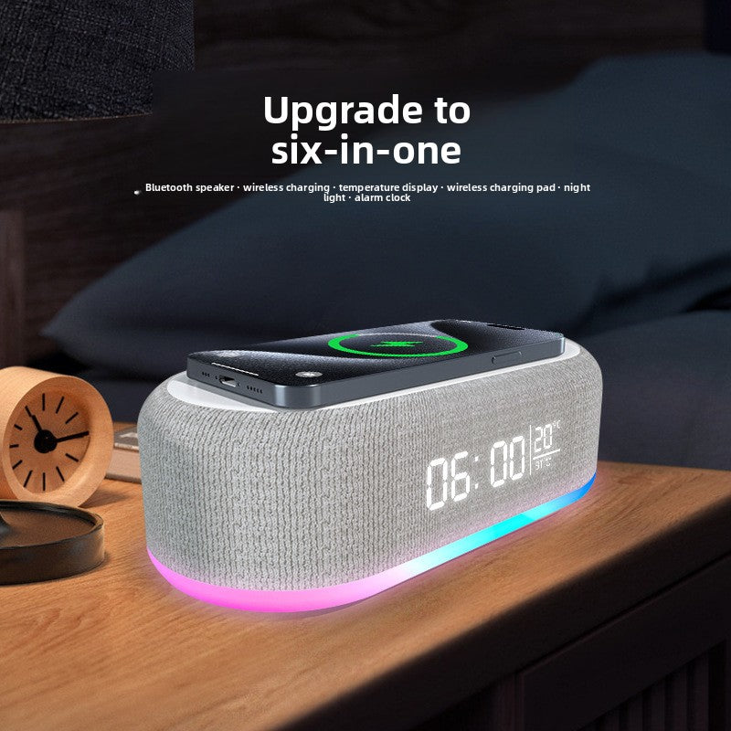 Bluetooth Wireless Charger with Clock and Alarm