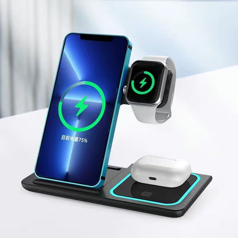 Multi-Functional Magnetic Folding Three-In-One Wireless Charger