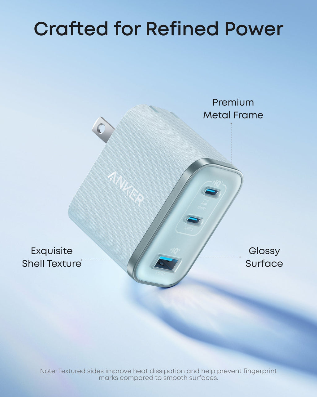 Anker Nano Charger 70W 3-Port - Ultra-Compact Fast USB-C Power for MacBook Pro and On the Go by Anker