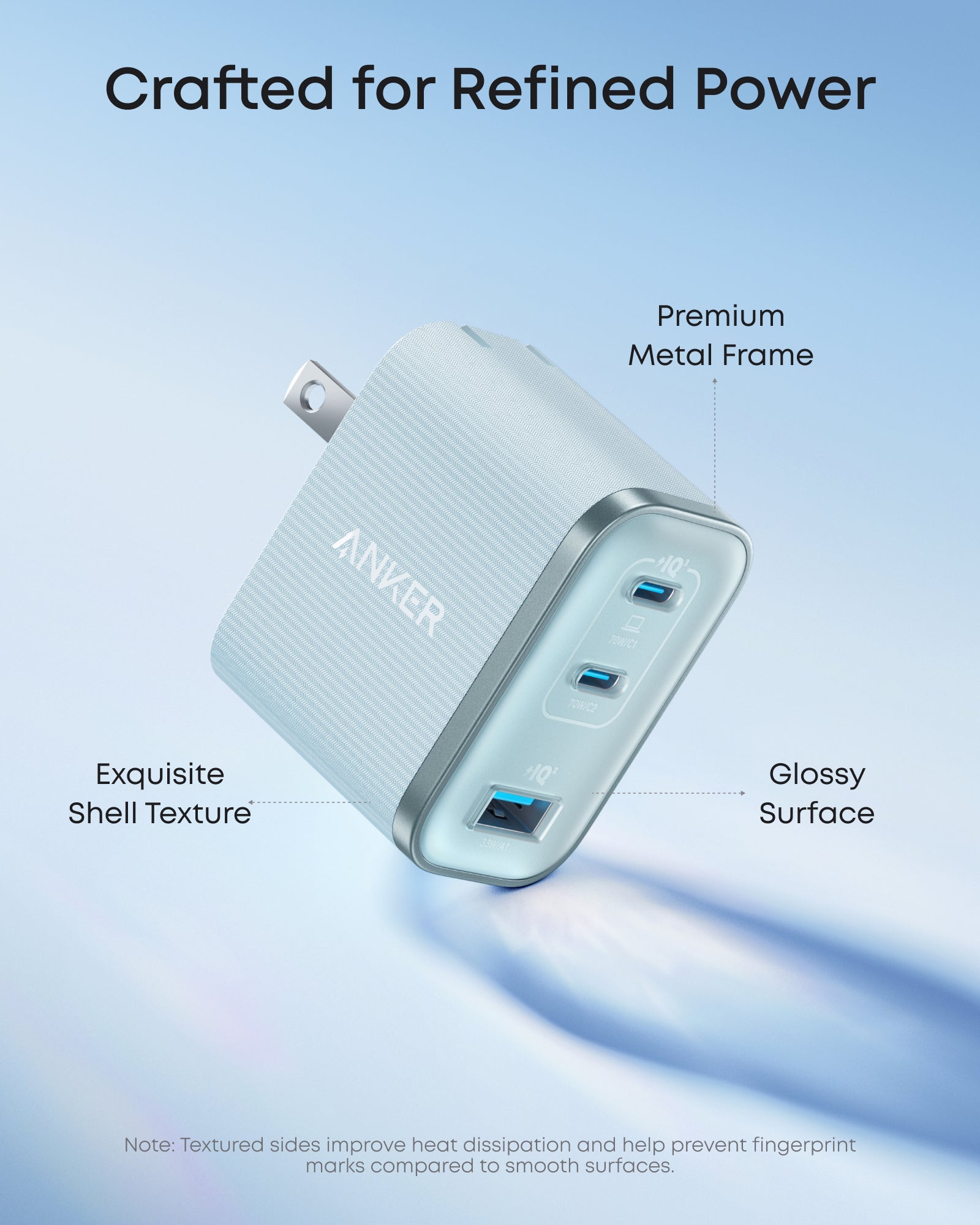 Anker Nano Charger 70W 3-Port - Ultra-Compact Fast USB-C Power for MacBook Pro and On the Go by Anker