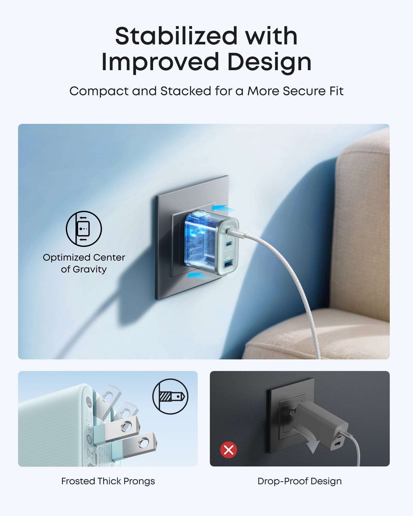 Anker Nano Charger 70W 3-Port - Ultra-Compact Fast USB-C Power for MacBook Pro and On the Go by Anker