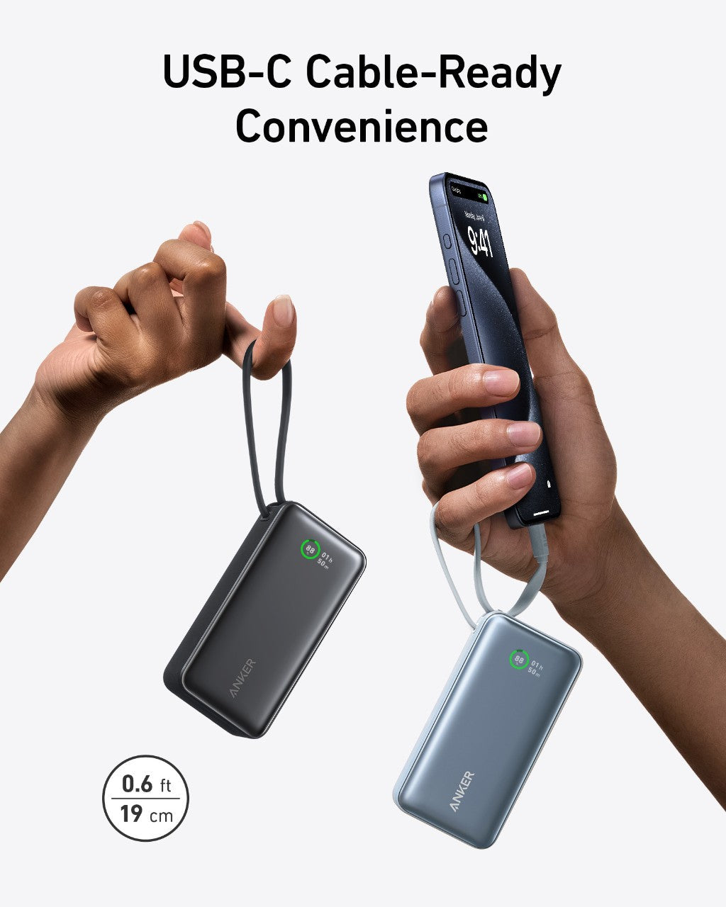 Anker Nano Power Bank - 30W Fast Charging With Built-In USB-C Cable For Phones Tablets And Laptops On The Go by Anker