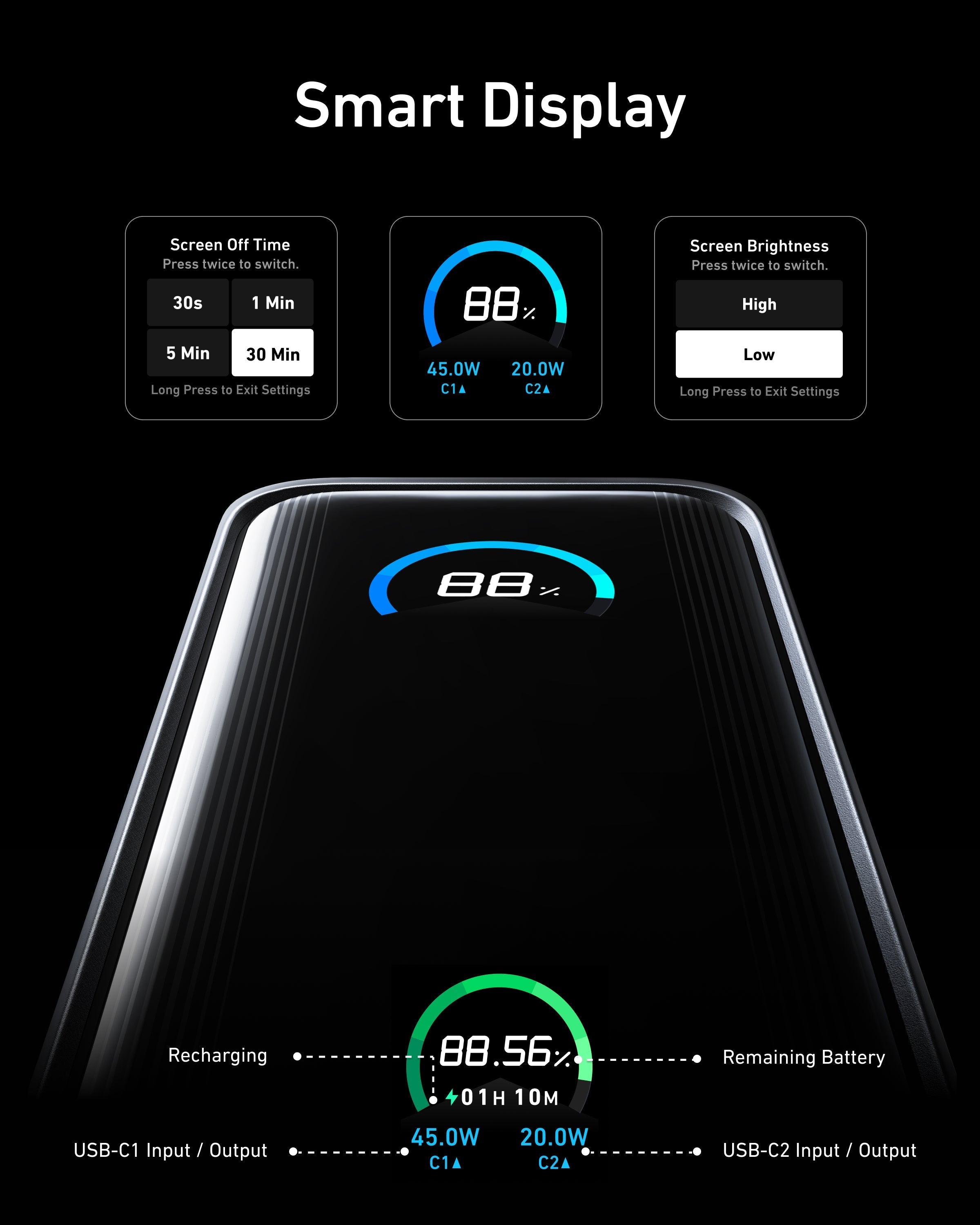 Anker Prime Power Bank Fusion 9.6K 65W - Ultra Compact High Capacity Travel Charger With 65W USB-C Power Delivery by Anker